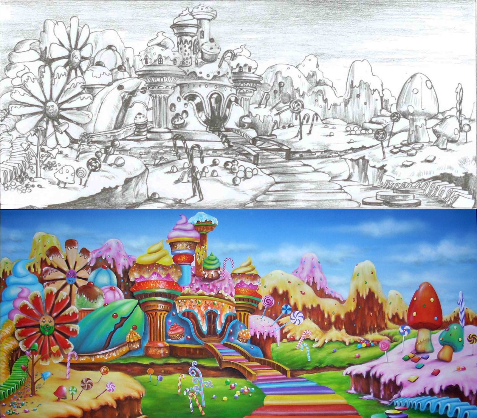 Translating Approved Sketches into Full-Scale Muslin Canvas Backdrops