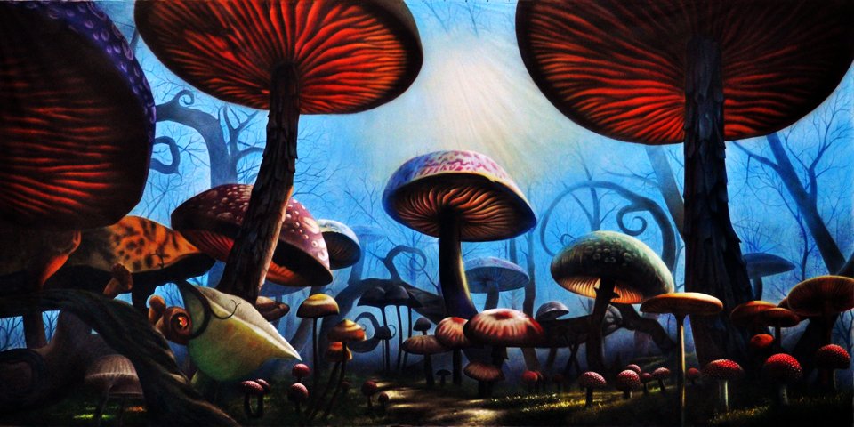 Mushroom Forest Scenic Backdrop