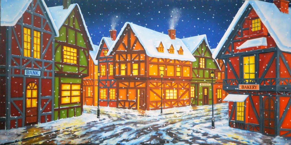 Large Theatrical Production Scenic Painting Backdrop